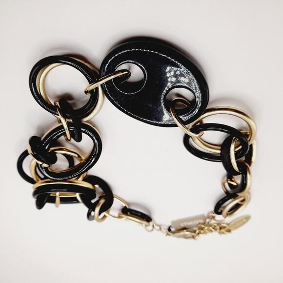 Chico’s Black & Gold Link Statement Necklace, 25", NWT, Original $69 - Picture 4 of 9